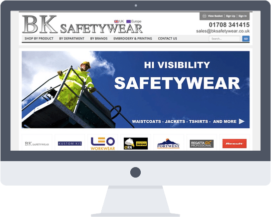 Ecommerce Website Design for BK Safetywear in Romford Essex