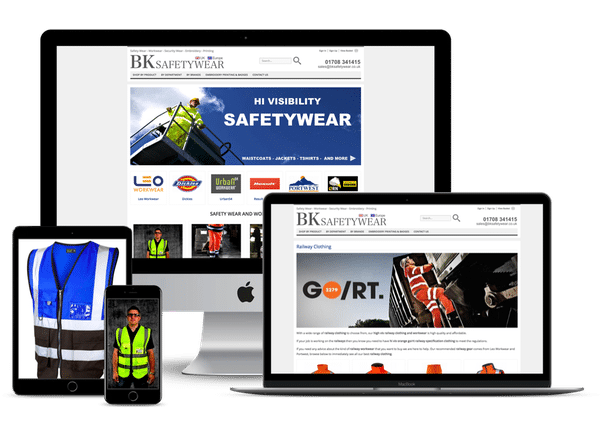 Website Design for BK Safetywear in Romford Essex