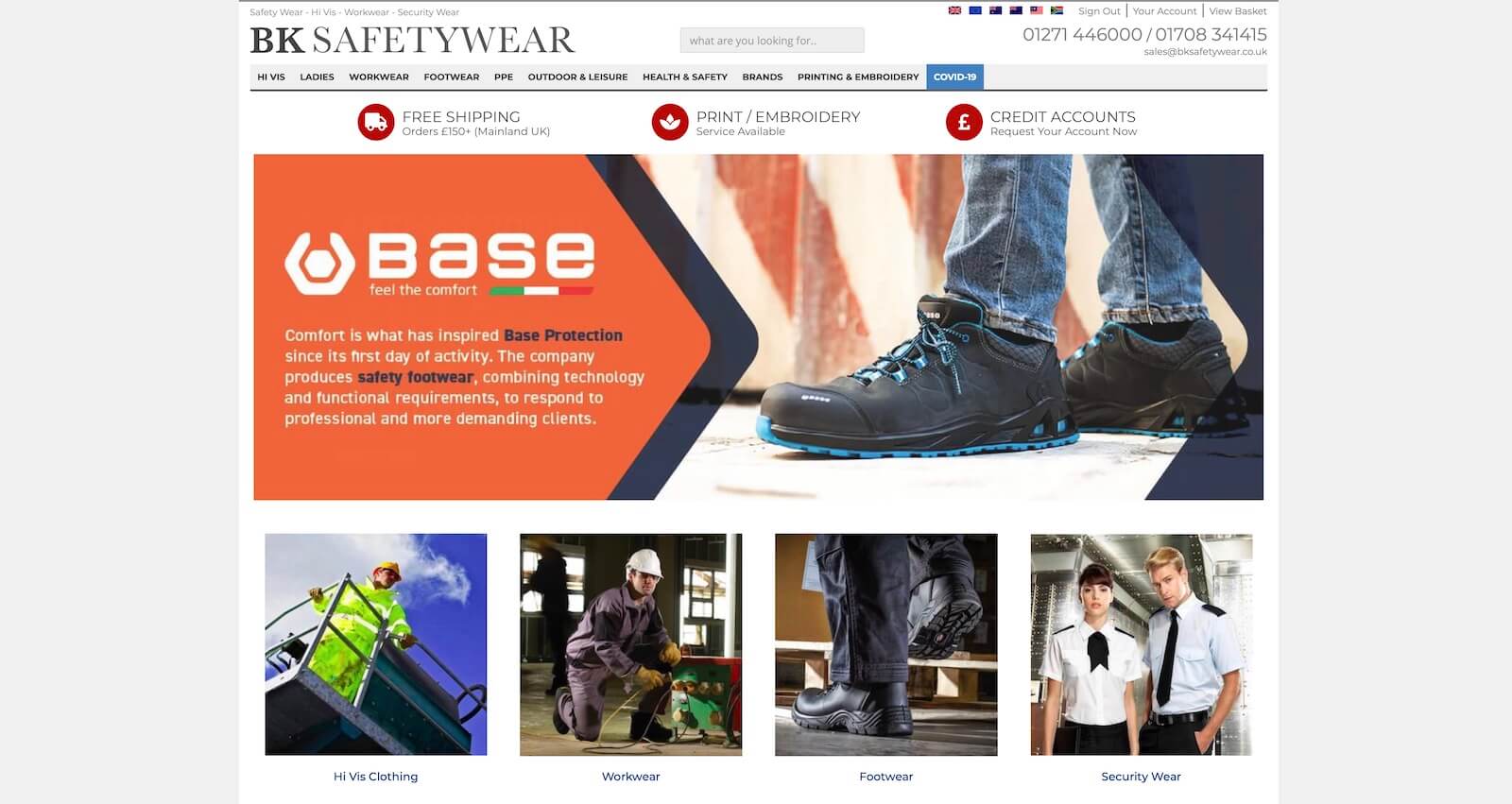 BK Safetywear Website Design