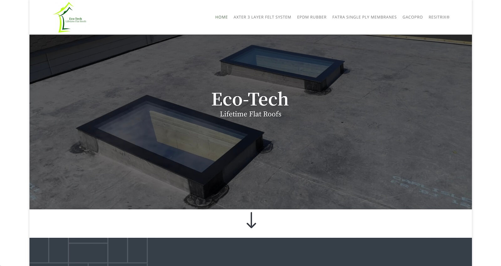 Eco Tech Roofing Wesbite Design